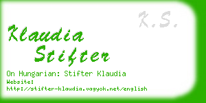 klaudia stifter business card